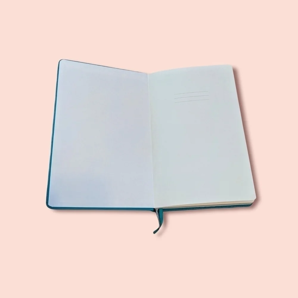 Teal Blue Dotted Journal with Index